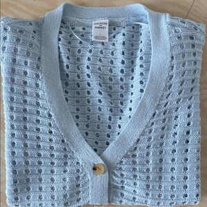 Melrose & Market Light Blue Short Sleeve Women's Cardigan Sweater - small